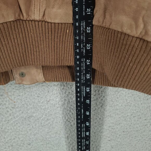 International Leather Collection Jacket Mens Medium Brown Bomber Full Zip - Picture 9 of 13